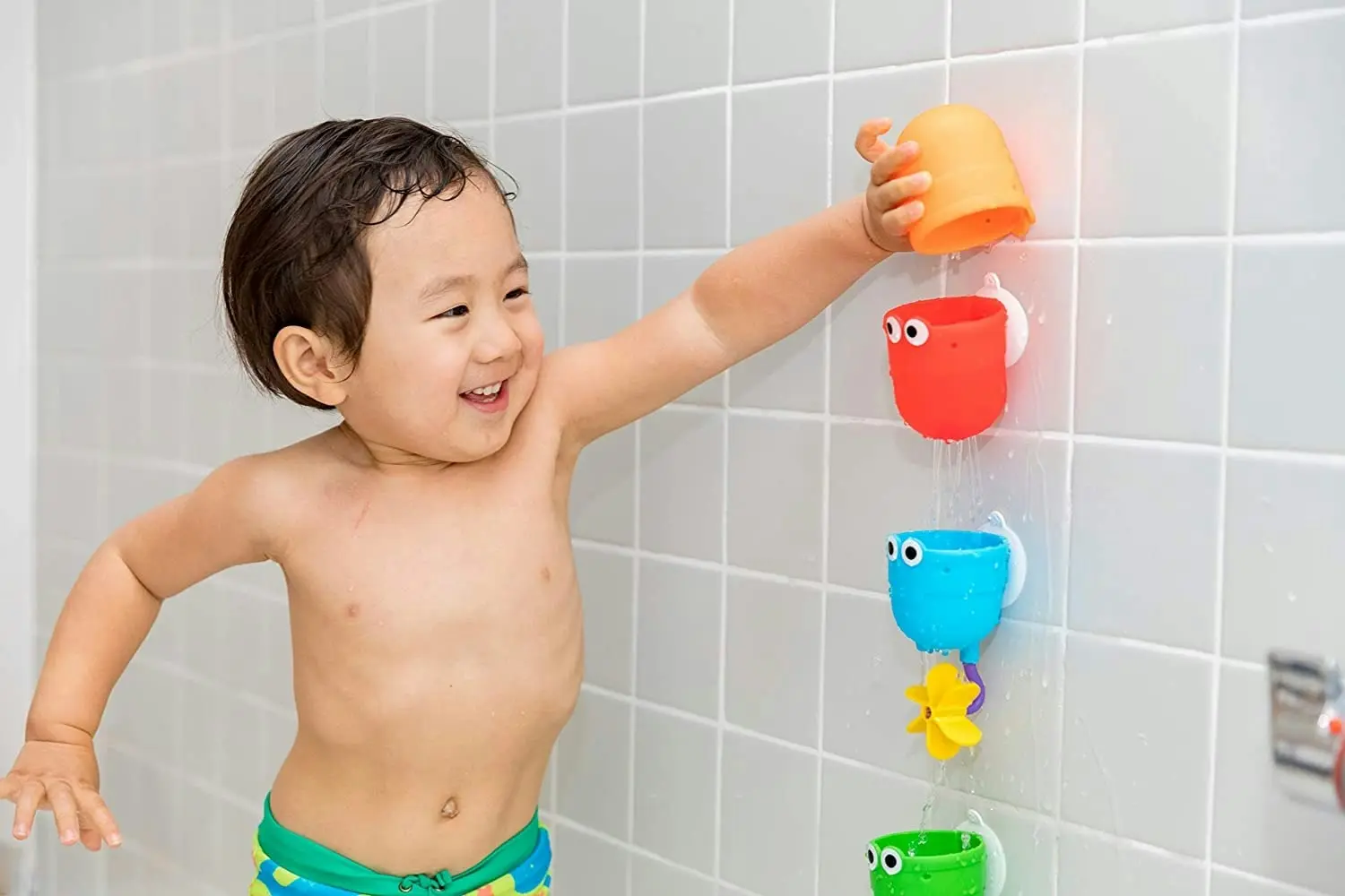 Munchkin Three Distinct Baby Bath Toy Falls For Scooping And Pouring For 12+ Months