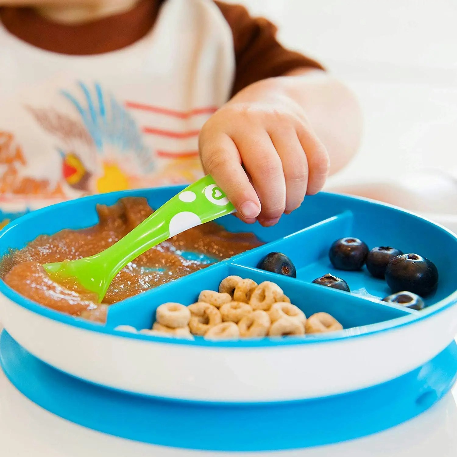 Munchkin Stay Put Suction Baby Plate 1PK Randomly Selected Assorted Colours