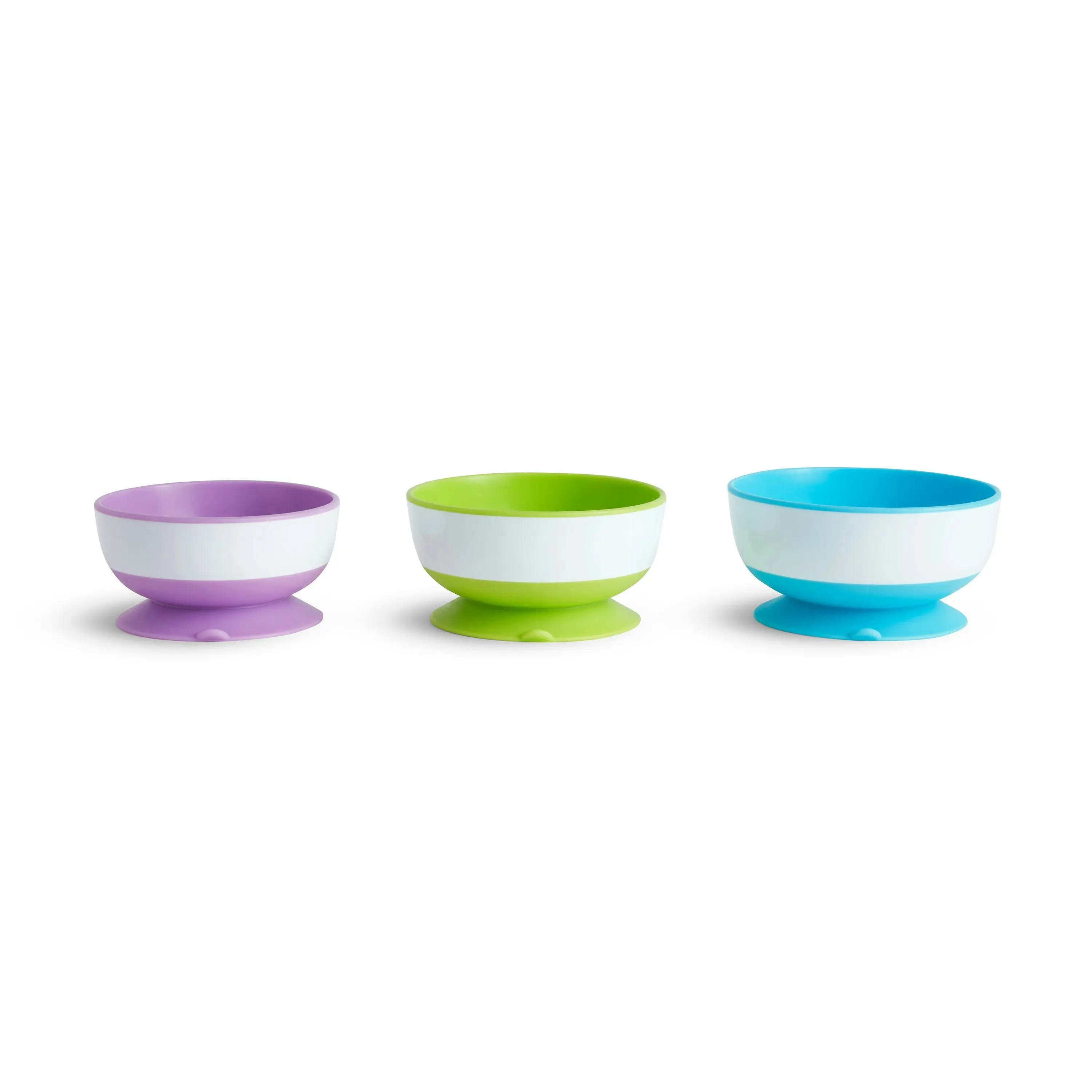 Munchkin Different Sized Stay Put Kids Suction Feeding Bowl With Modern Look 3 Pack