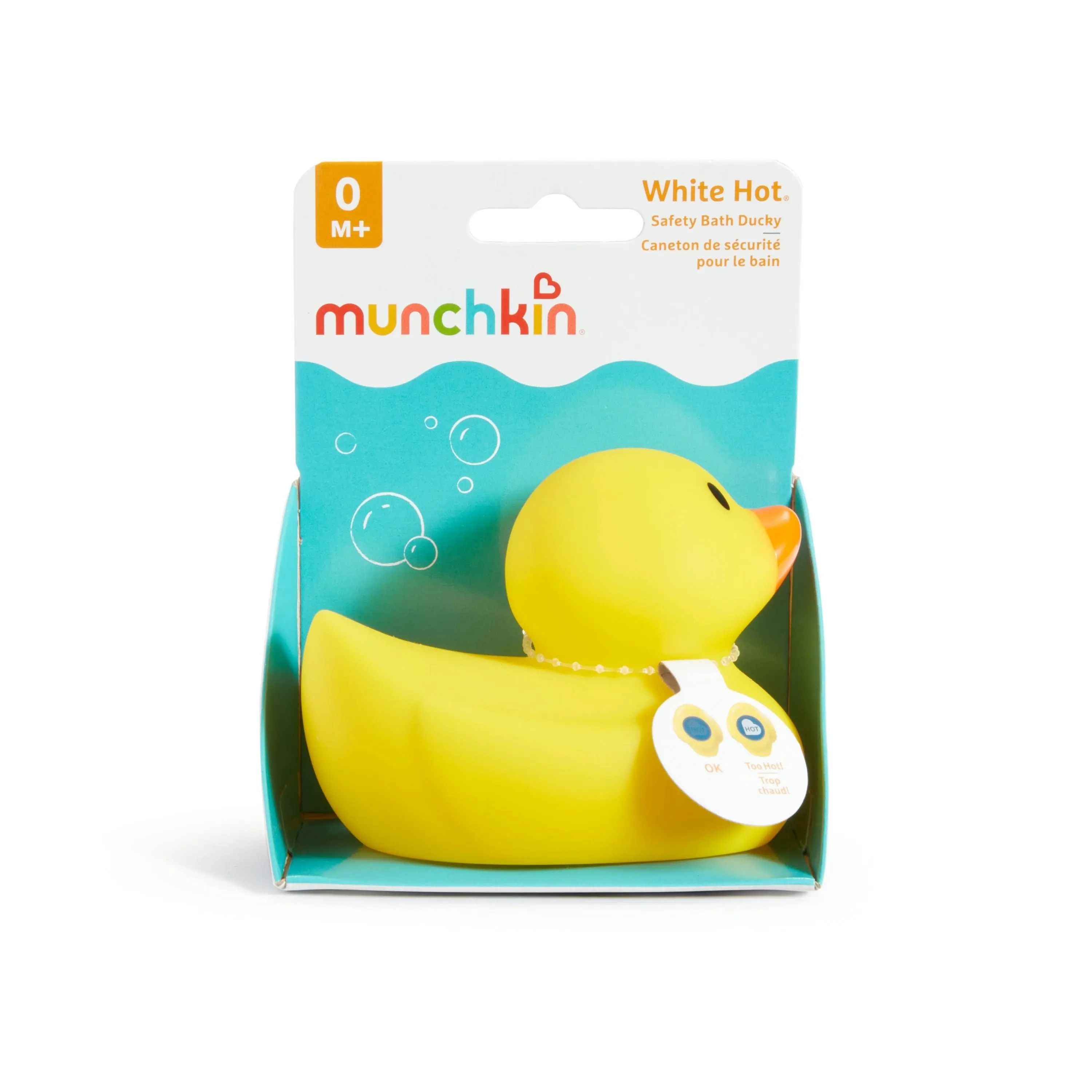 Munchkin Fun Easy-to-grasp Size And Shape White Hot Safety Bath Ducky Floating Toy