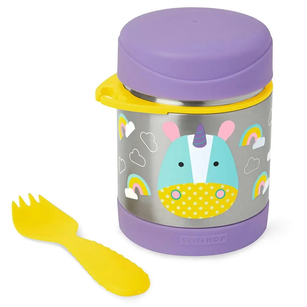 Skip Hop Zoo Kids Colourful Stainless Steel Insulated Food Jar Unicorn 2 Piece Set