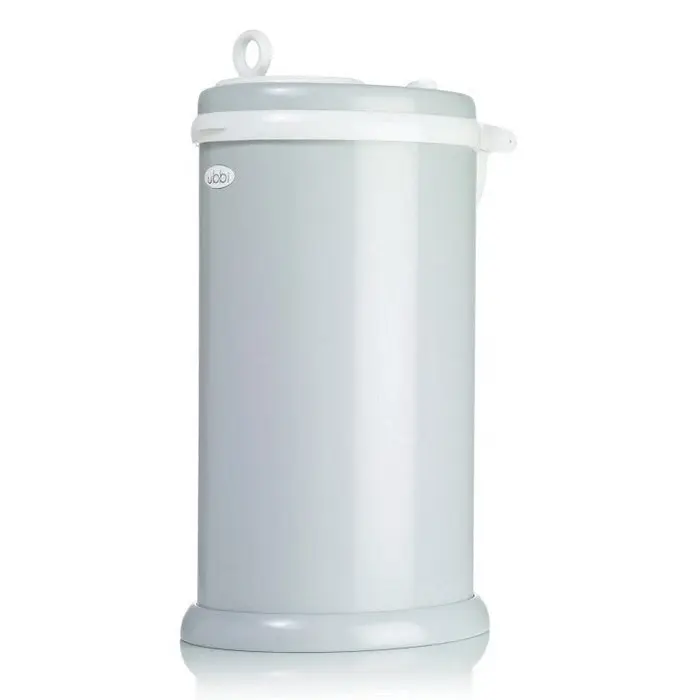 Ubbi Eco-friendly Diaper Pail Nappy Bin W/ Powder Coated Steel & Rubber Seals Grey