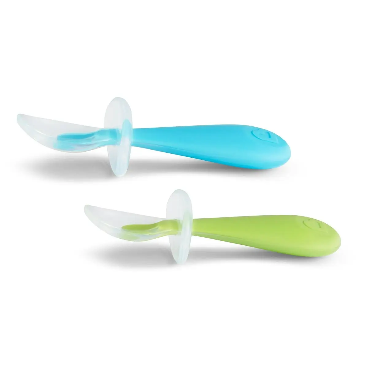 Munchkin Gentle Scoop Silicone Training Multitasking Toddler Spoons Blue/Green 2PK