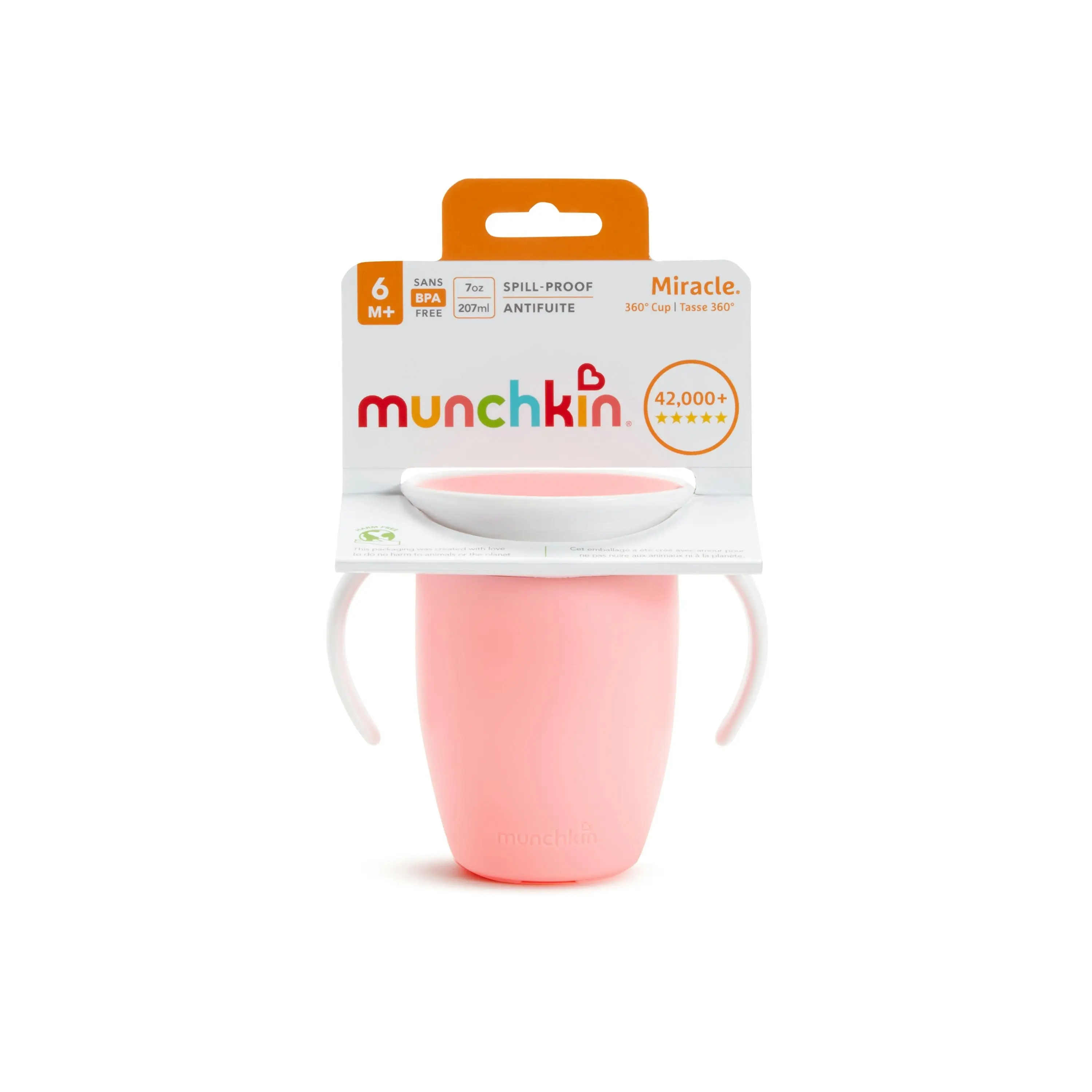 Munchkin 7oz Miracle 360° Trainer Cup With Spoutless Design - Pink