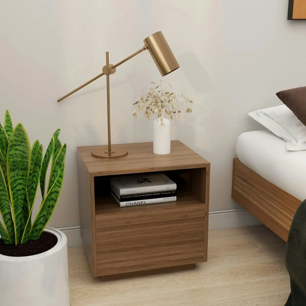 Nola Japandi Style Bedside Table