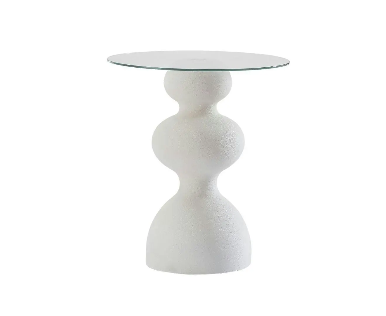 Kingston White Glass Side Table