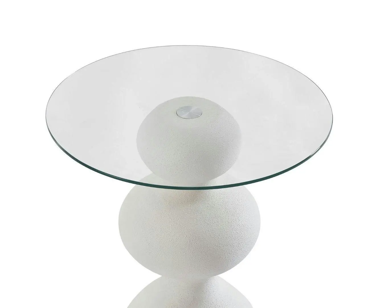 Kingston White Glass Side Table