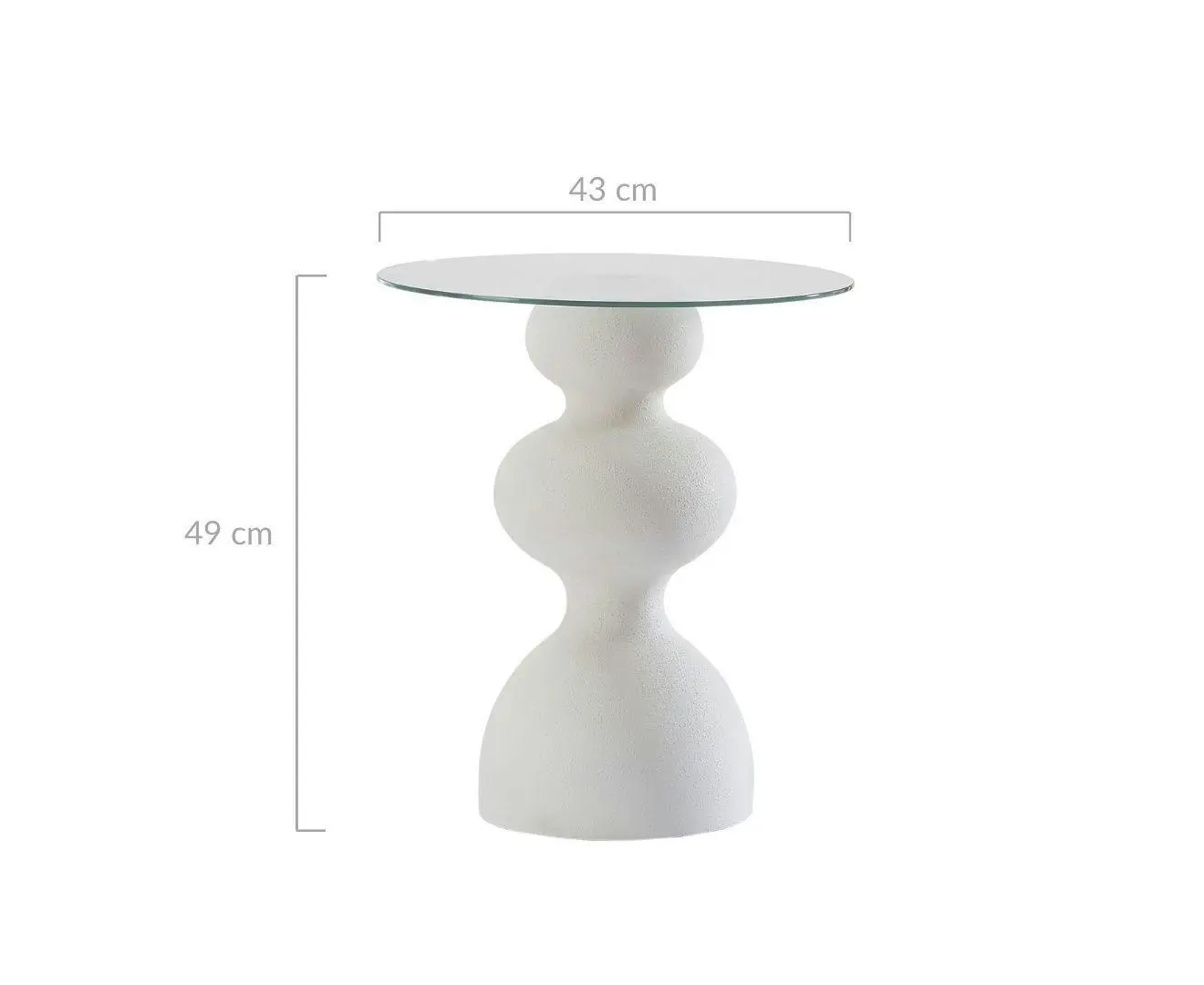 Kingston White Glass Side Table