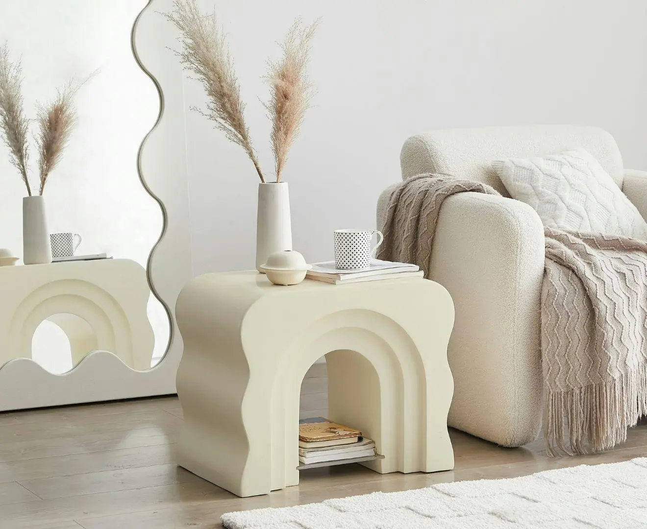 Melanie Arch-shaped Glass Side Table