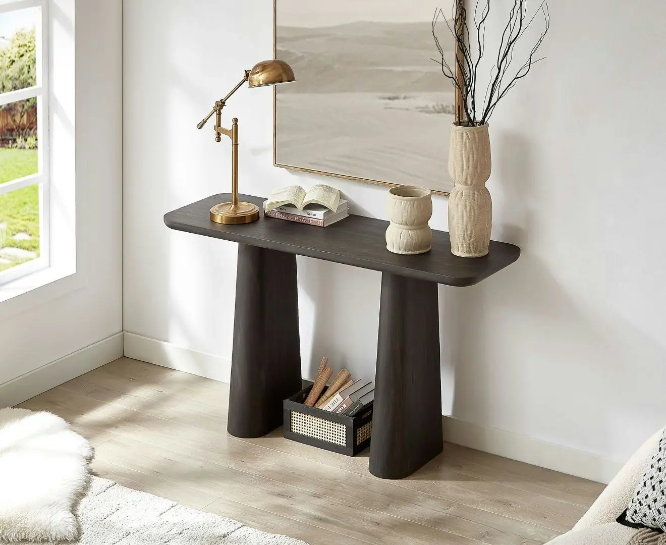 Hallie Black Console Table