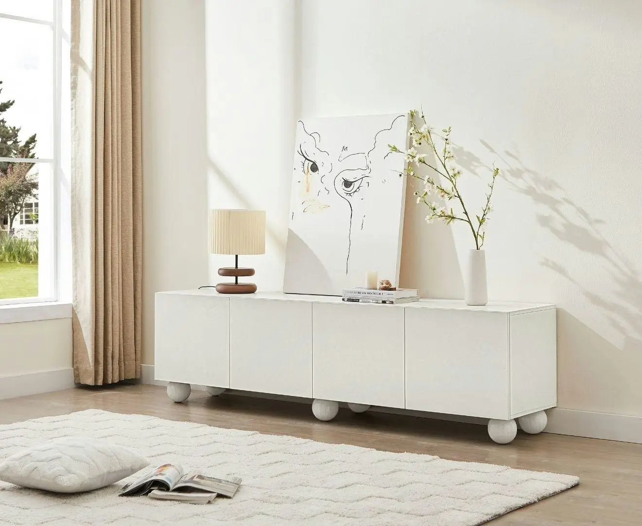 Ava White TV Unit