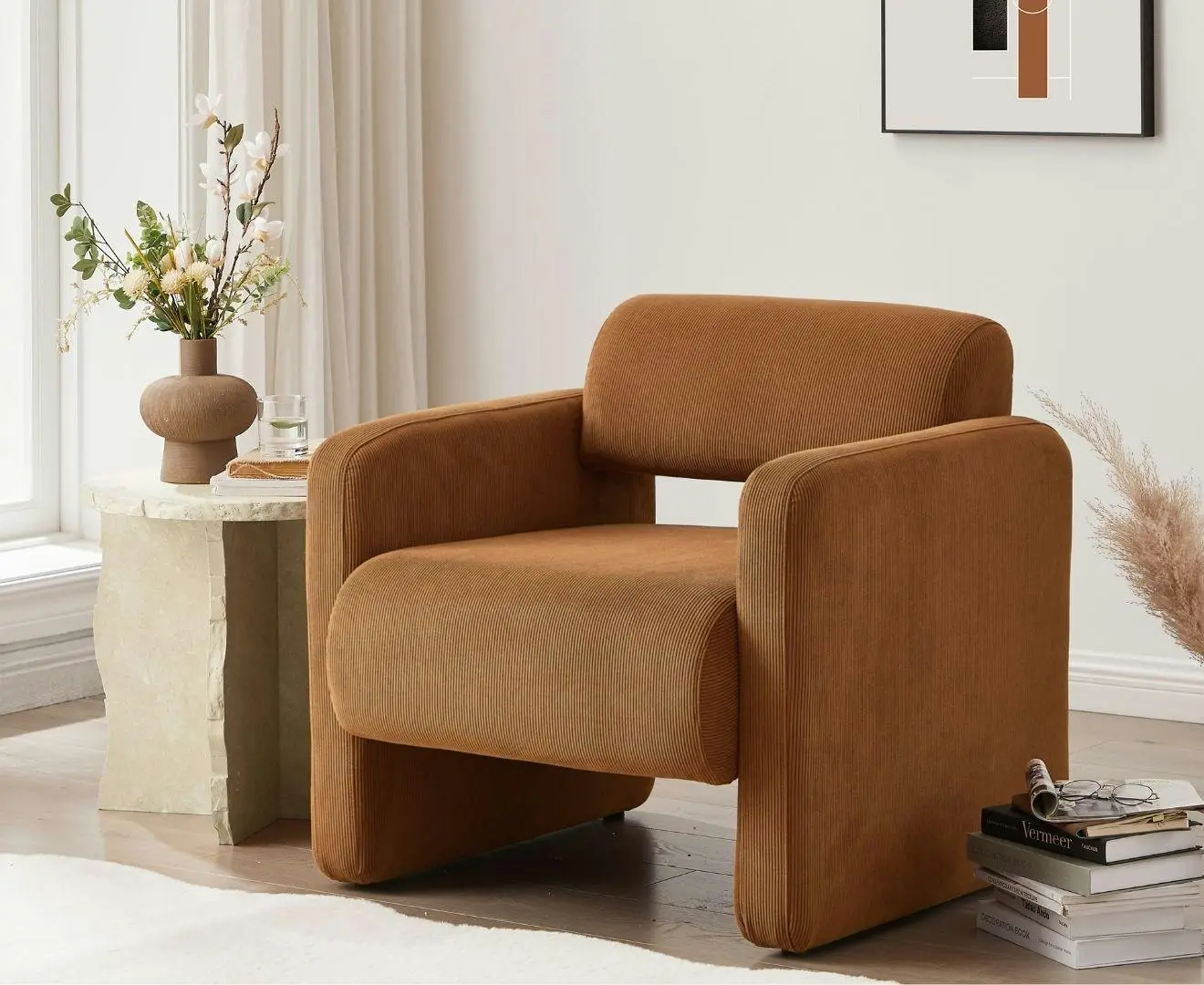 Lilah Modern Boucle Fabric Armchair