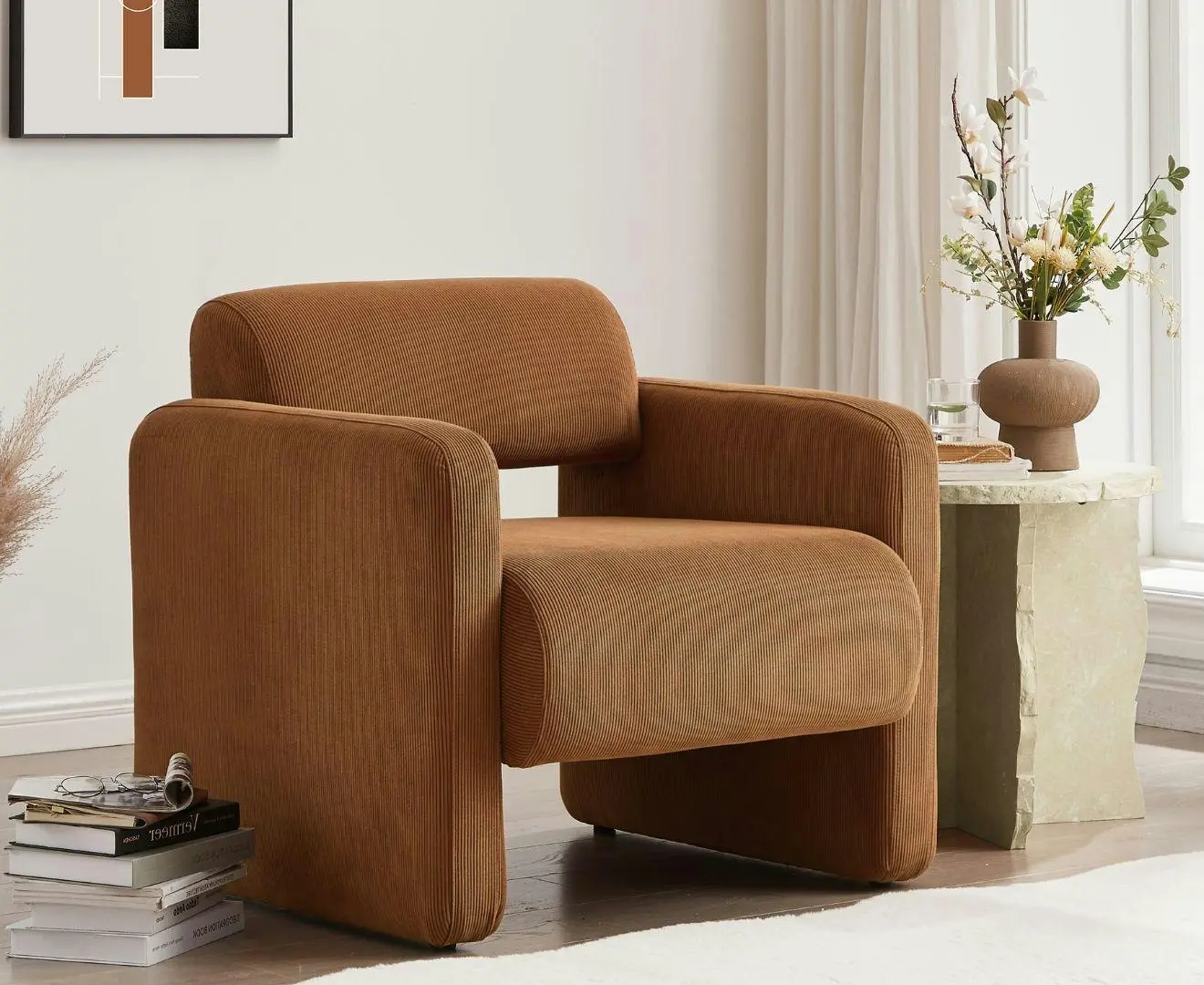 Lilah Modern Boucle Fabric Armchair