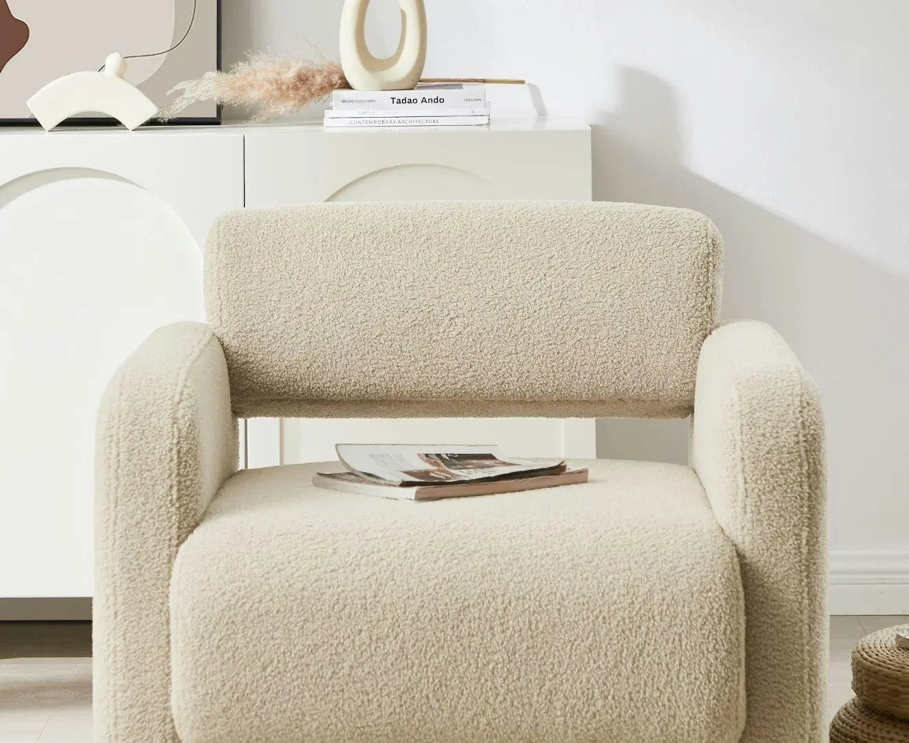 Lilah Modern Boucle Fabric Armchair