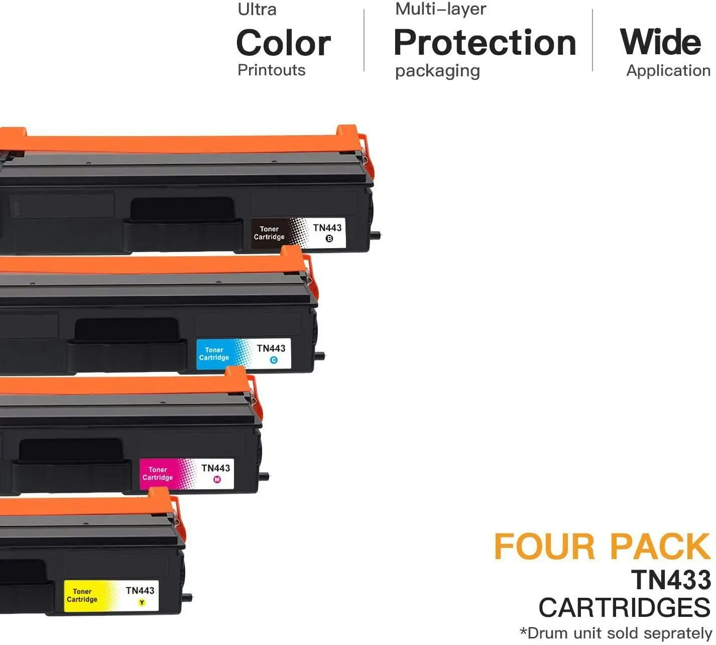 4 Pack Compatible Toner for TN443 Brother HL-L8360CDW MFC-L8690CDW MFC-L8900CDW TN-443 BCMY