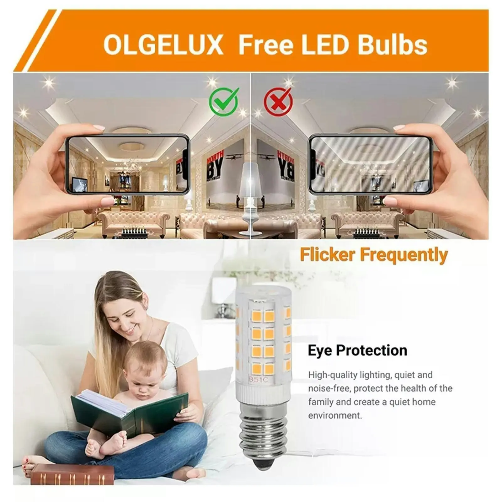 1 Pack E14 LED Bulb 5W Corn light bulbs Replace Halogen 22V.x lamp I6V7