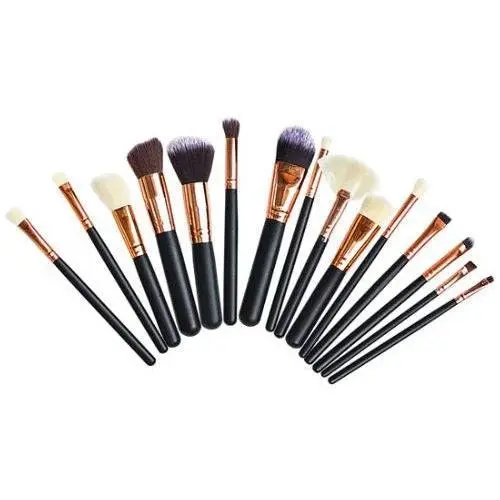 Soft 15Pcs Pro Face Powder Makeup Brushes Set Eyeshader Blending Highlight Tools