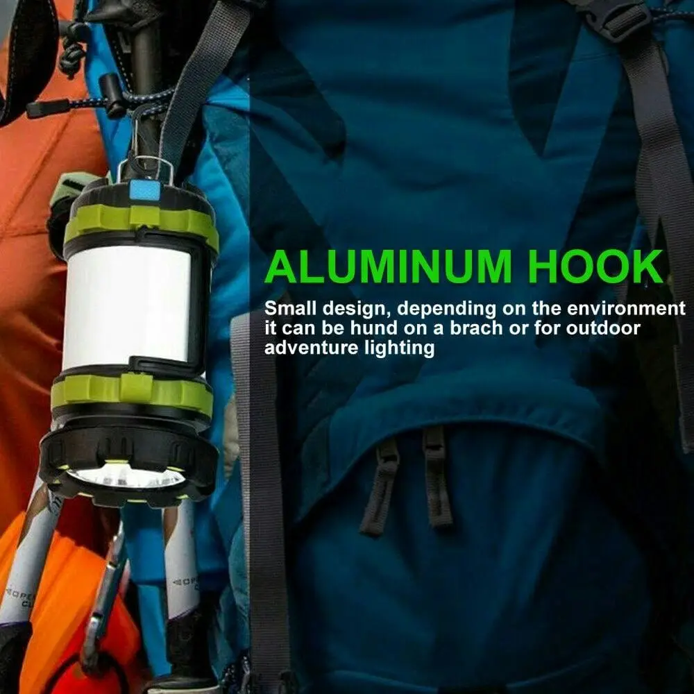 Rechargeable LED Camping Lantern Outdoor Tent Light Lamp & Power for Phone