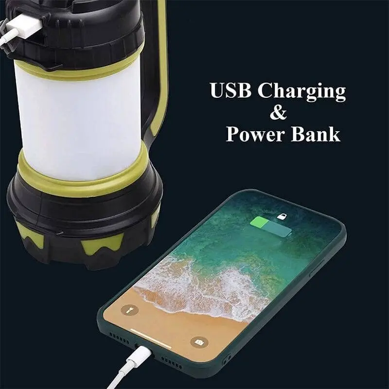 Rechargeable LED Camping Lantern Outdoor Tent Light Lamp & Power for Phone