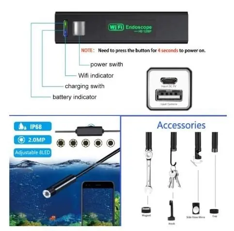 Endoscope USB Inspection Camera Waterproof WiFi Borescope for iPhone Android PC