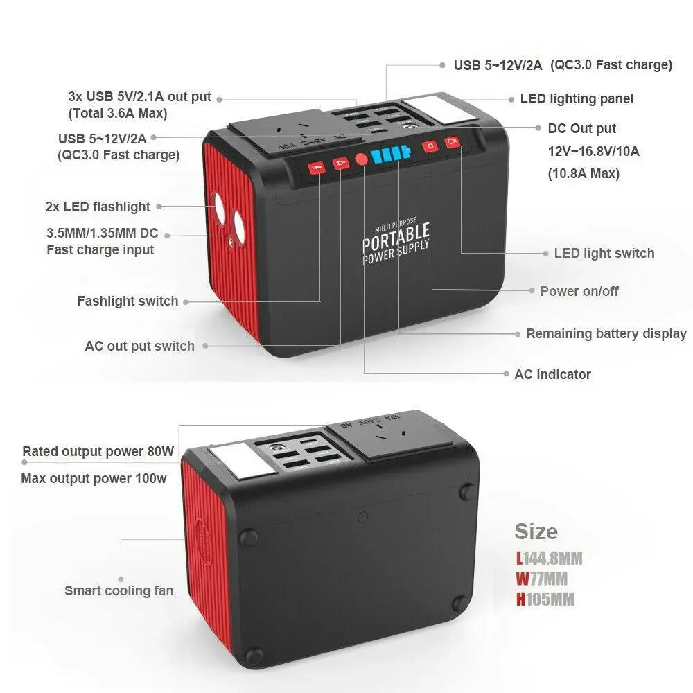 20000mAh Solar Power Energy Storage Power Bank Supply For Camping CPAP