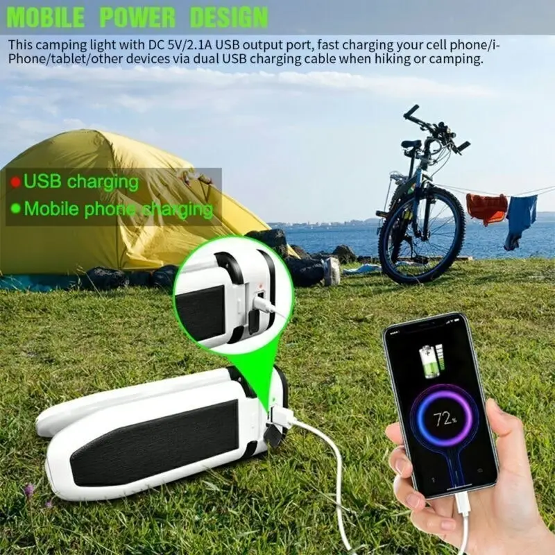 Foldable LED Solar Light Outdoor Waterproof Emergency Lamps Caravan Camping Lamp