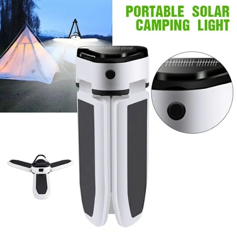 Foldable LED Solar Light Outdoor Waterproof Emergency Lamps Caravan Camping Lamp