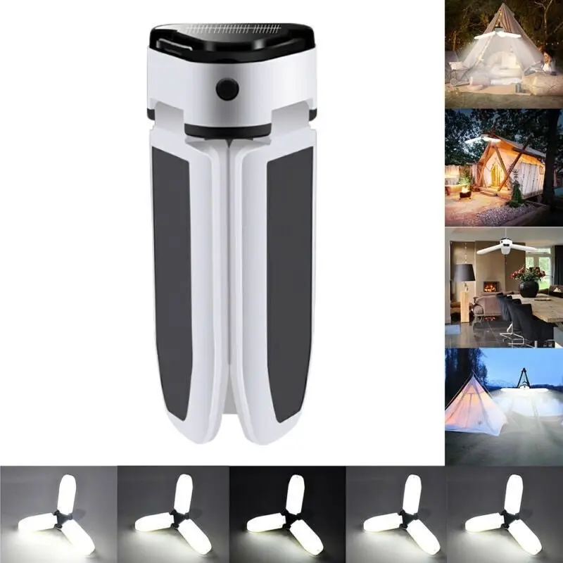 Foldable LED Solar Light Outdoor Waterproof Emergency Lamps Caravan Camping Lamp