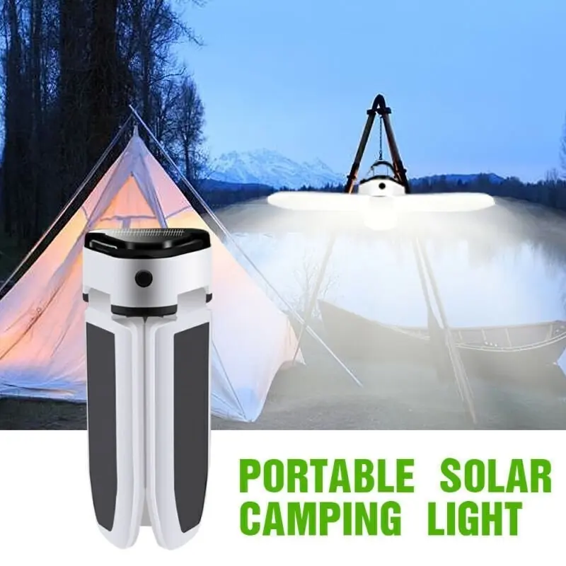 Foldable LED Solar Light Outdoor Waterproof Emergency Lamps Caravan Camping Lamp