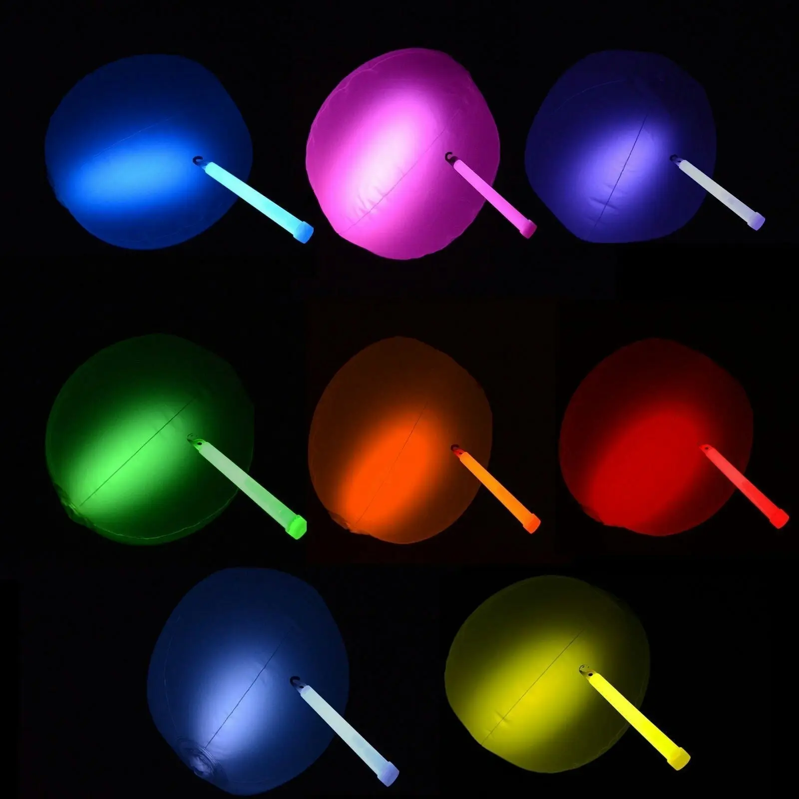 2 Pack Glow Beach Ball Glow Sticks Balls Party Glow in the dark Toys 30cm