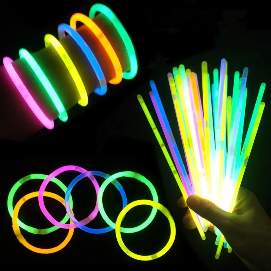 100 Mixed Colour Glow Sticks Bracelets Party Glow In the Dark Glowsticks