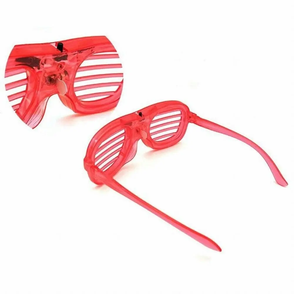 Red LED Glasses Light Up Shutter Shades Sunglasses Glow In The Dark Neon Party Toys