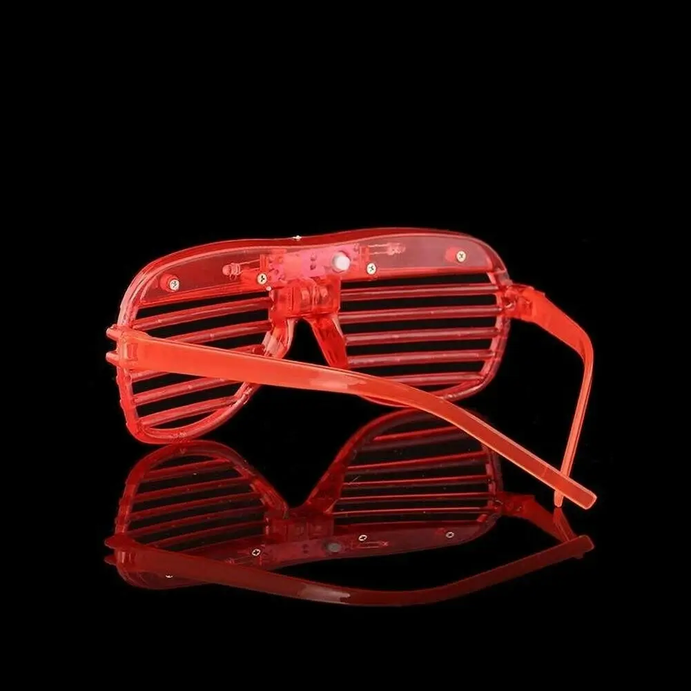 Red LED Glasses Light Up Shutter Shades Sunglasses Glow In The Dark Neon Party Toys