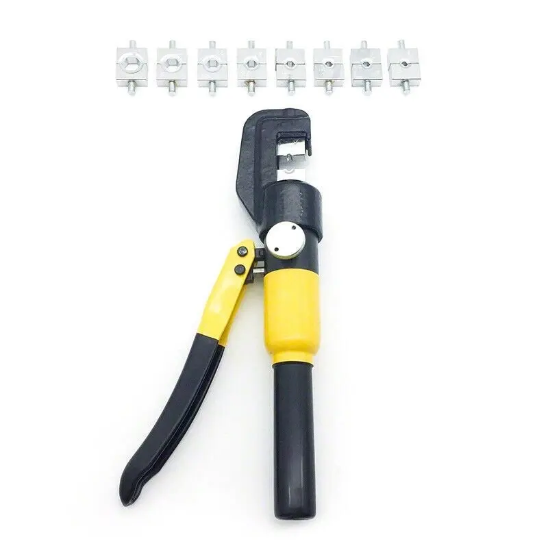 8 Ton Hydraulic Terminal Crimper Cable Wire Force Tool Kit 9 Die 4mm-70mm