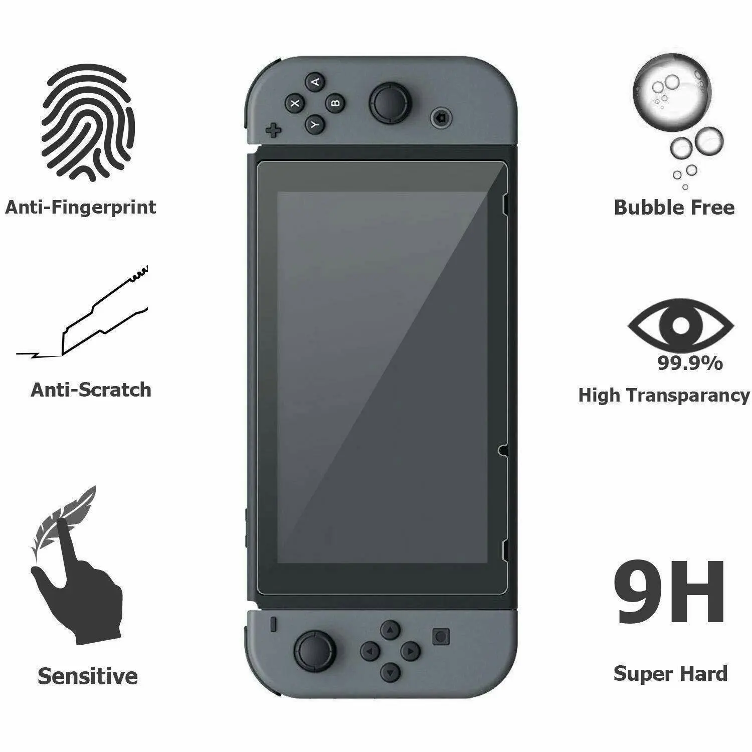 2x Premium Nintendo Switch Tempered Glass Screen Protector for Nintendo Switch