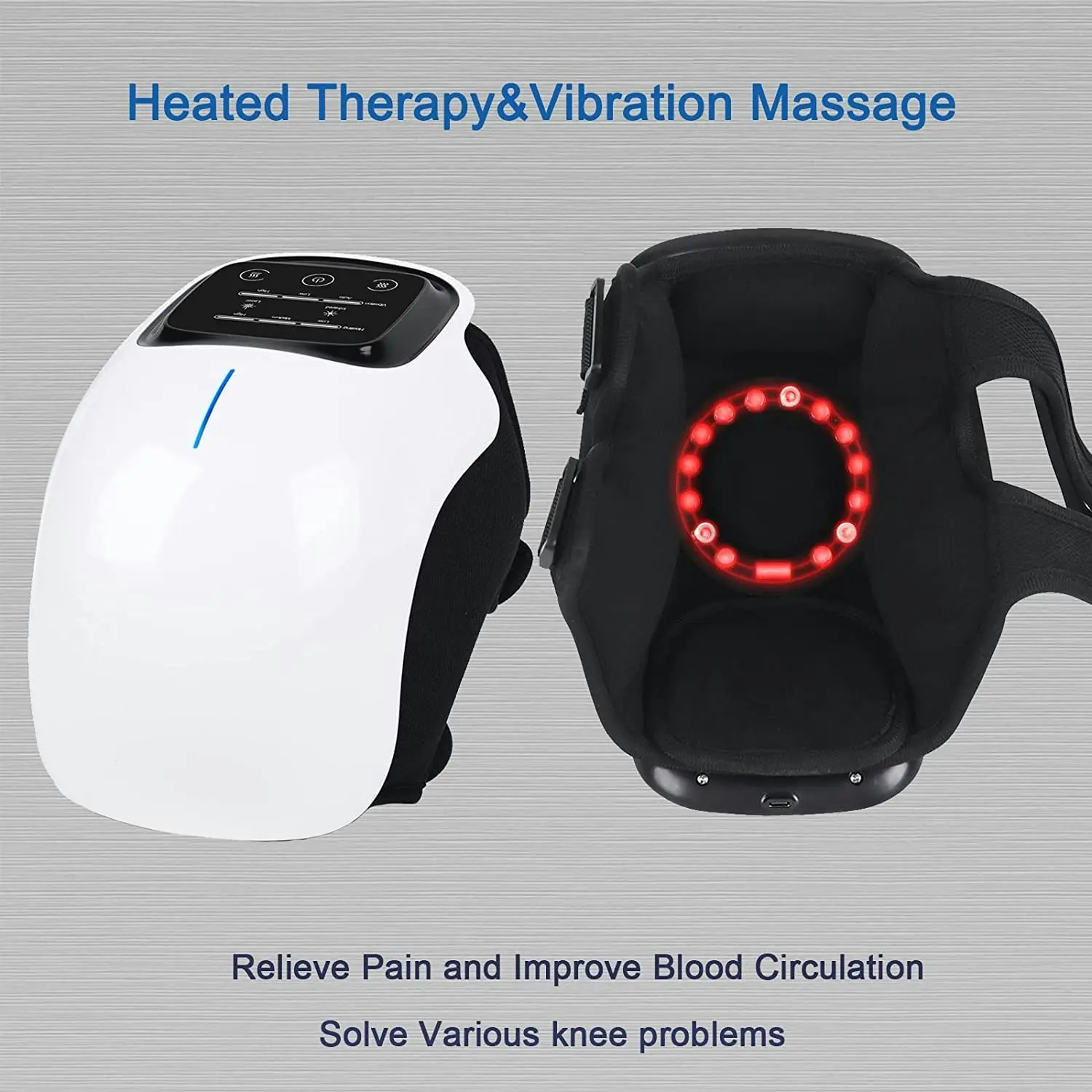 Smart Knee Massager with LED Screen, & Heat | Massage for Pain Injury, Swelling and Stiffness