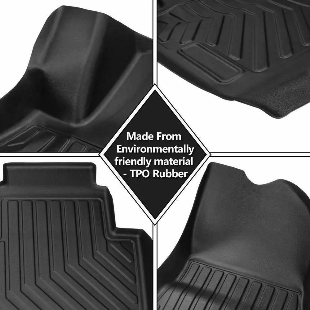 Tesla Model 3 All Weather Floor Rubber Mats Carpets Front & Rear Set 2017-2022