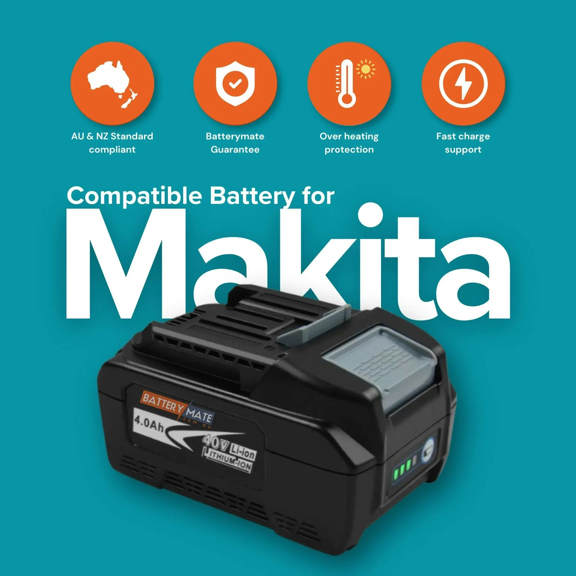 Makita Compatible 40V 191B26-6 Li-ion 4Ah XGT Battery 4000mAh 40V BL4040 Li-ion Battery