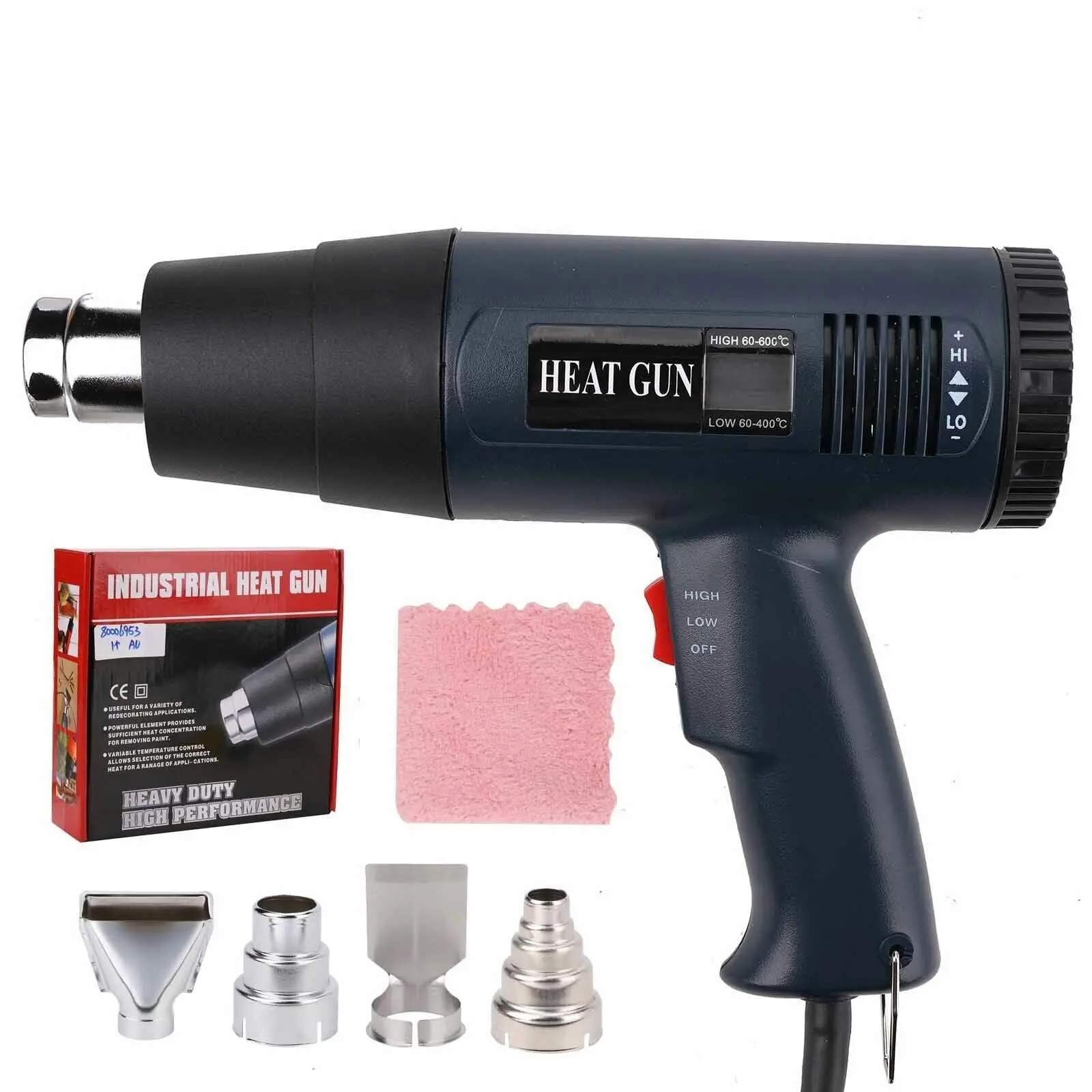 Digital Heat Gun Hot Air Heating Tool Kit Crafts Heat Shrink Wrap Paint 2000W