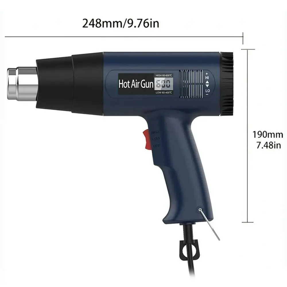 Digital Heat Gun Hot Air Heating Tool Kit Crafts Heat Shrink Wrap Paint 2000W