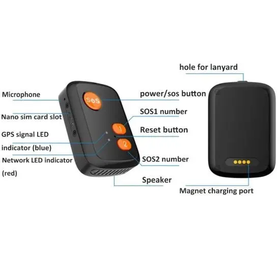 4G GPS Pendant for Elder Kids Smart Detection Alert SOS Emergency Call 1000mAh Waterproof Tracker