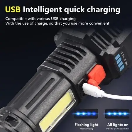 LED Super Bright Flashlight, Rechargeable Outdoor Multi-Functional Waterproof Led