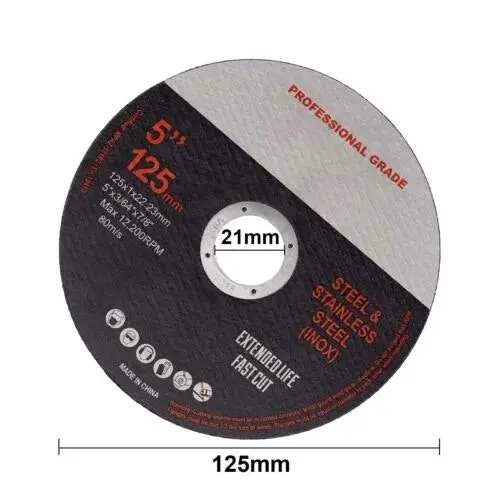 125mm 5" x 1mm Angle Grinder Cutting Disc [50 Pack]