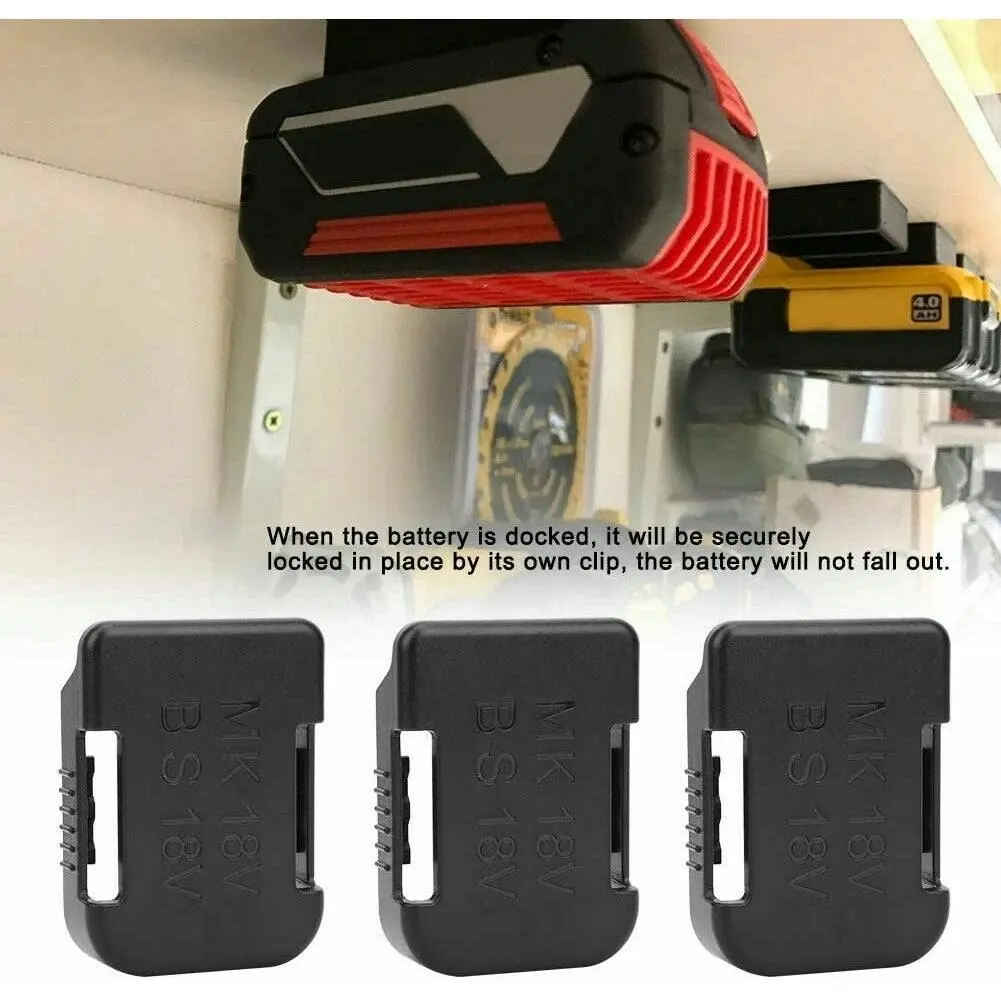 [5 Pack] Battery Holder Shelf Stand Rack Storage Mount Slots For 18V Makita Bosch Battery