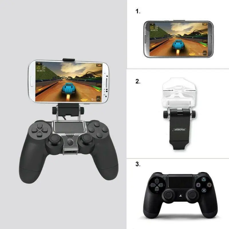 Android Mobile Phone iPhone Clip Clamp Holder Compatible For PS4 Playstation 4 Controller