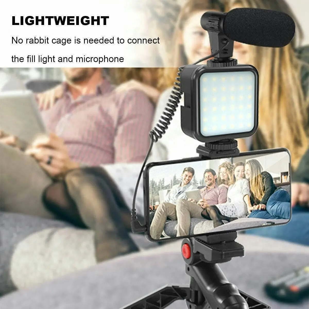 Vlogging LED Light Mobile Smartphone Vlog Kit Phone Video Selfie Stand Tripod