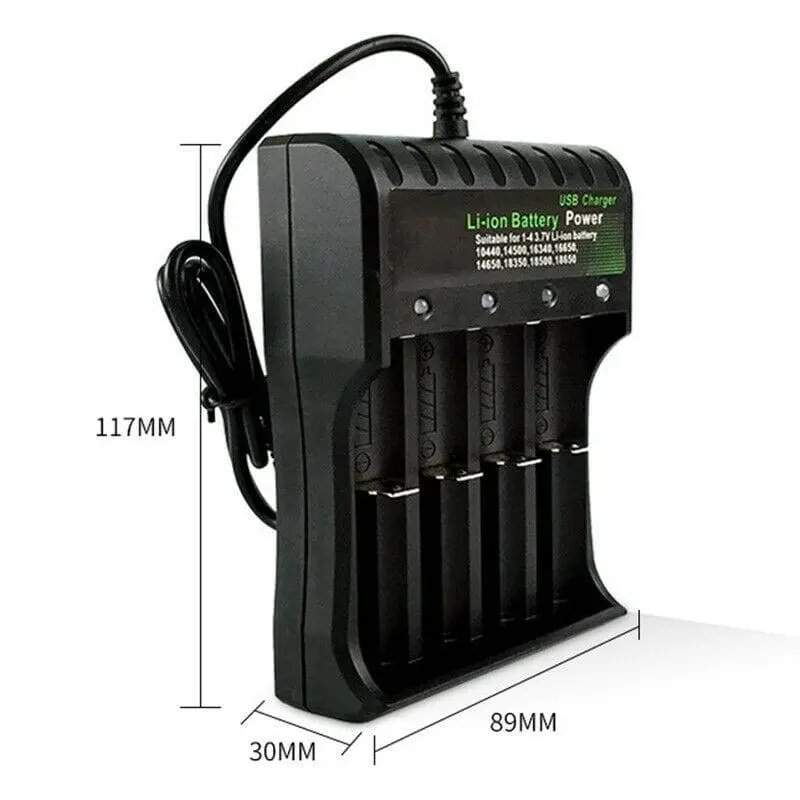 Smart USB 18650 Battery Charger 1 2 4 Slots for 3.7V Rechargeable Battery Charge