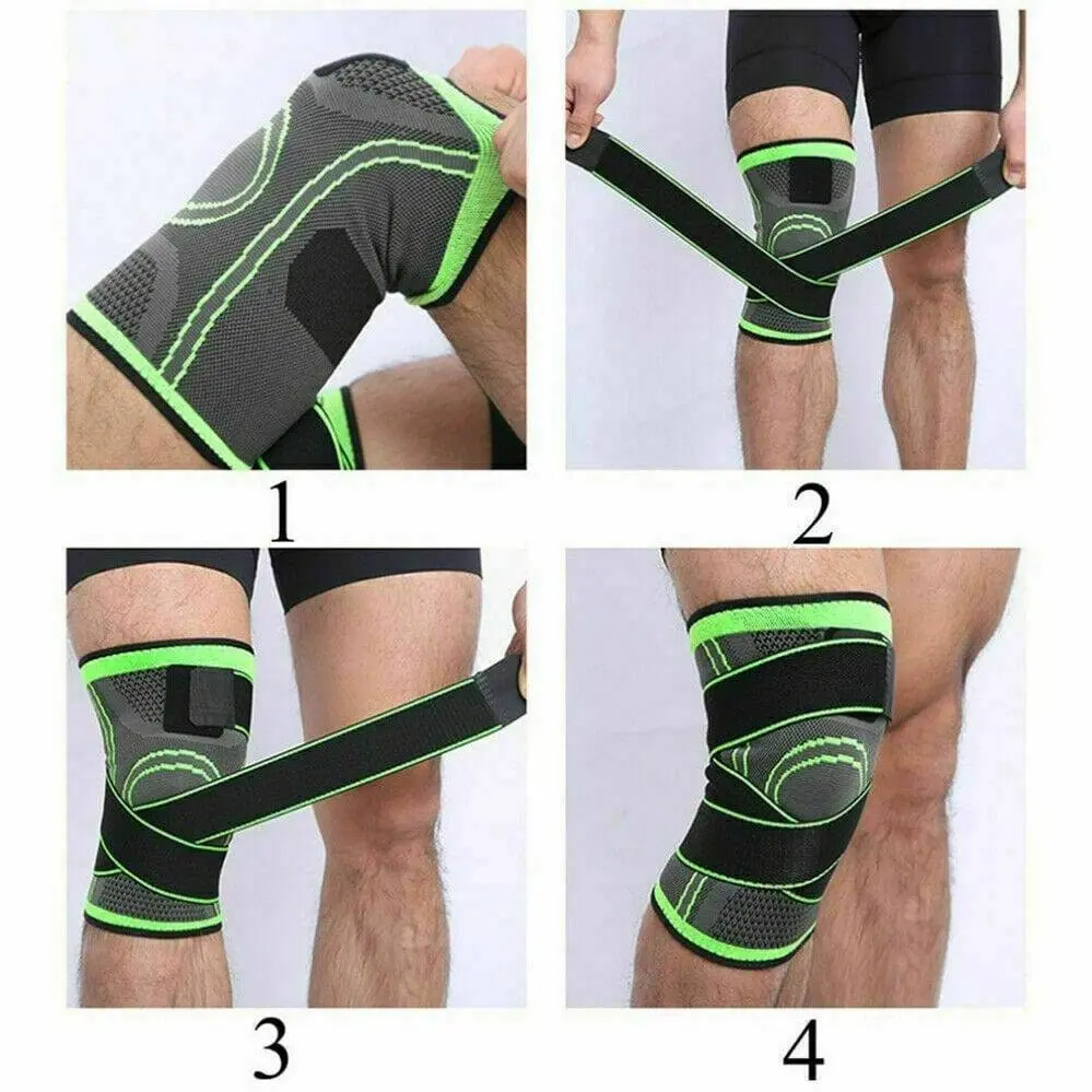 3D Weaving Knee Brace Breathable Sleeve Support Running Jogging Sports Leg