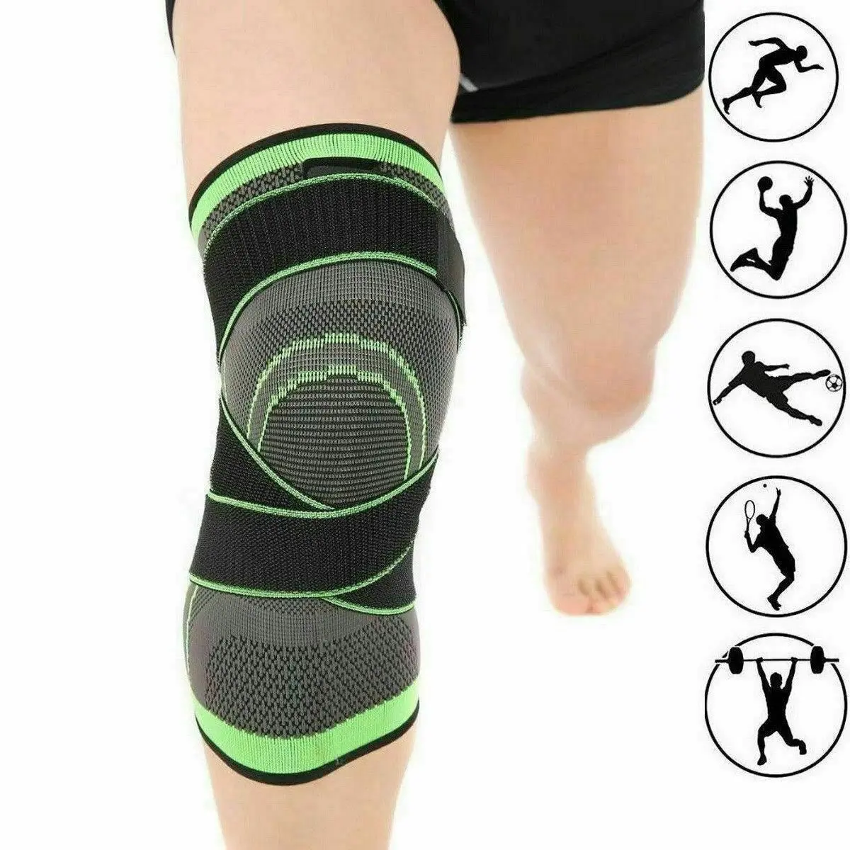 3D Weaving Knee Brace Breathable Sleeve Support Running Jogging Sports Leg