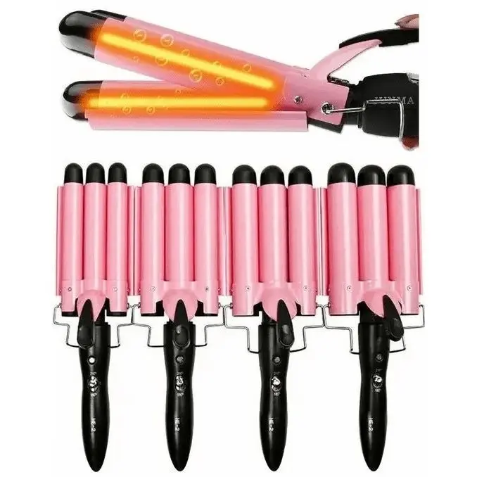 Triple 3 Barrel Ceramic Hair Curler Curling Iron Salon Styler Crimper Waver Hot [25mm]